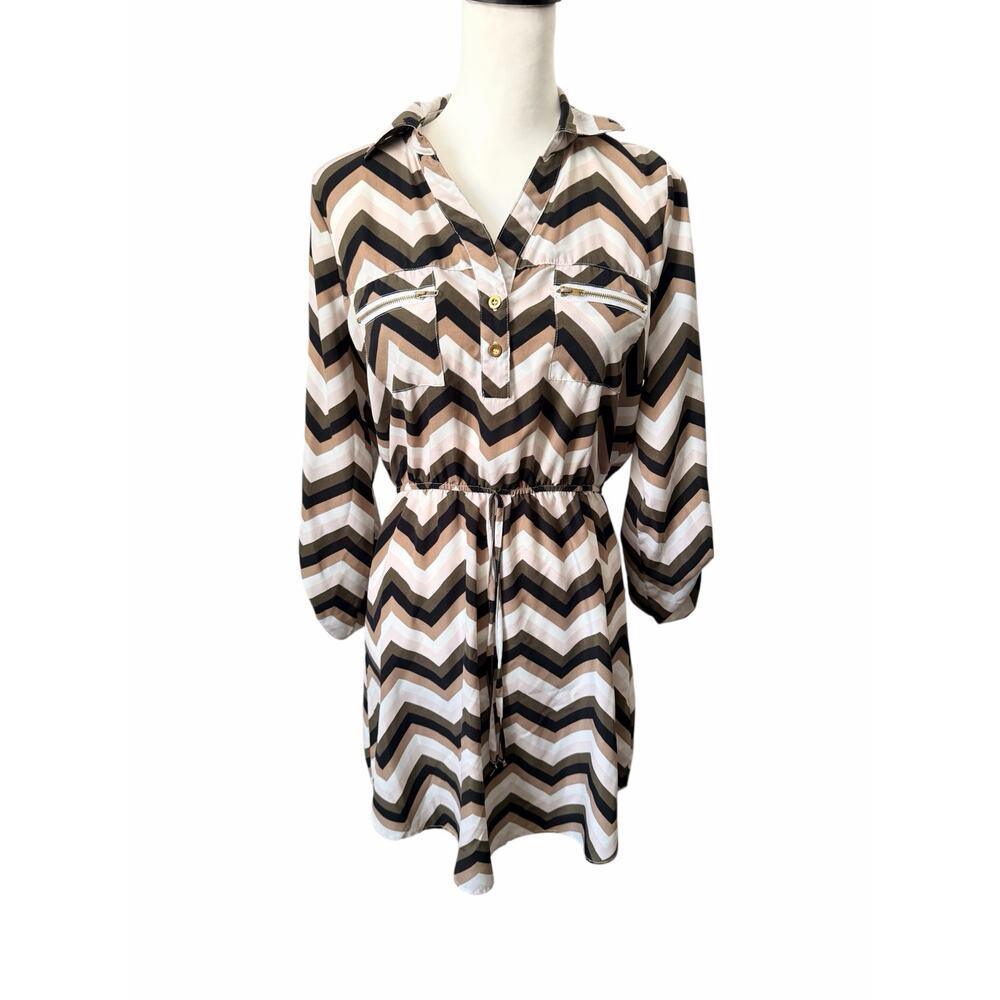 Stella Tweed Light weight Dress  Brown Pink White Medium